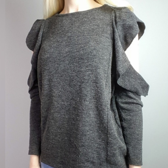 Zara WB Collection Ruffle Cold Shoulder Sweater - Picture 7 of 7